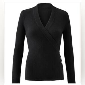 CAbi Ballet Wrap Cardigan Style 3160 Black Size M Capsule Wardrobe Minimalist